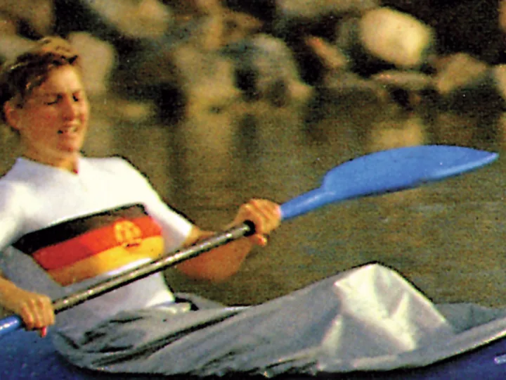 Birgit Fischer im Einer-Kajak, Olympiasiegerin 1980 in Moskau